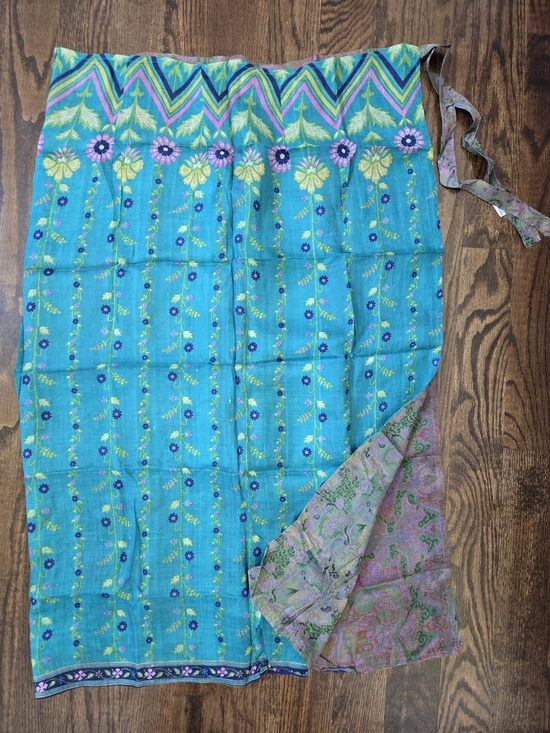 Dresses & Skirts - Aritsan Hand Sewn Reversible Silk True Wrap Skirt Boho Midi India